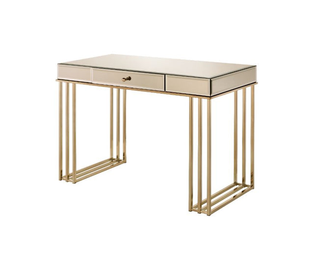 Critter Writing Desk 92981 Smoky Mirrored and Champagne Finish | Acme - 92981 - Home Elegance USA - 1