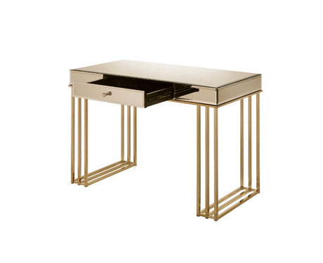 Critter Writing Desk 92981 Smoky Mirrored and Champagne Finish | Acme - 92981 - Home Elegance USA - 2