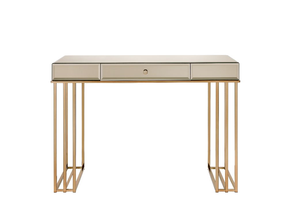 Critter Writing Desk 92981 Smoky Mirrored and Champagne Finish | Acme - 92981 - Home Elegance USA - 4