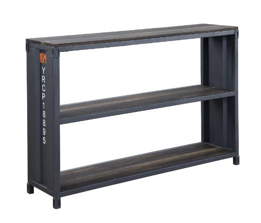 Acme - Cargo Bookshelf 92997 Weathered Oak & Gunmetal Finish