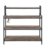 Acme - Cordelia Bookshelf W/USB 92999 LED, Antique Oak, Sandy Black & Dark Bronze Finish