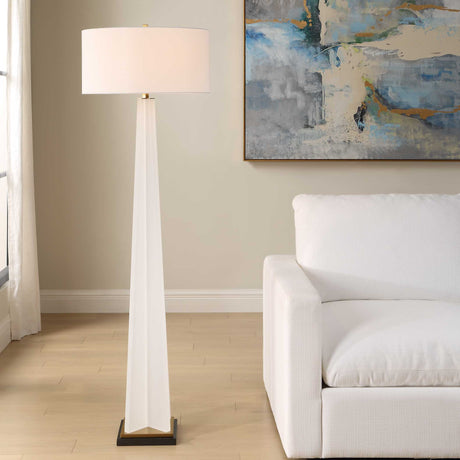 Rosin Floor Lamp - White by Uttermost - View 4