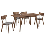 Shorna Grey and Natural Walnut 5-piece Dining Set