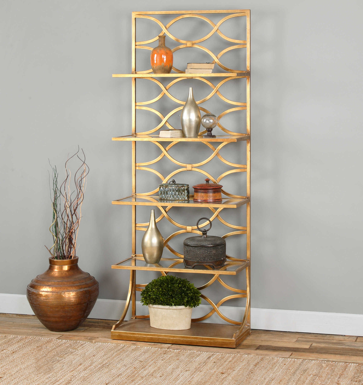 Lashaya Etagere - Gold by Uttermost - View 2