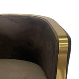 Brown and Gold Sofa Chair - Home Elegance USA