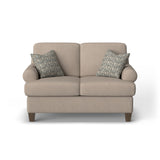 Moxy Fabric Loveseat, T-Shaped Seat Cushion, Curved Sock Arms | Flexsteel