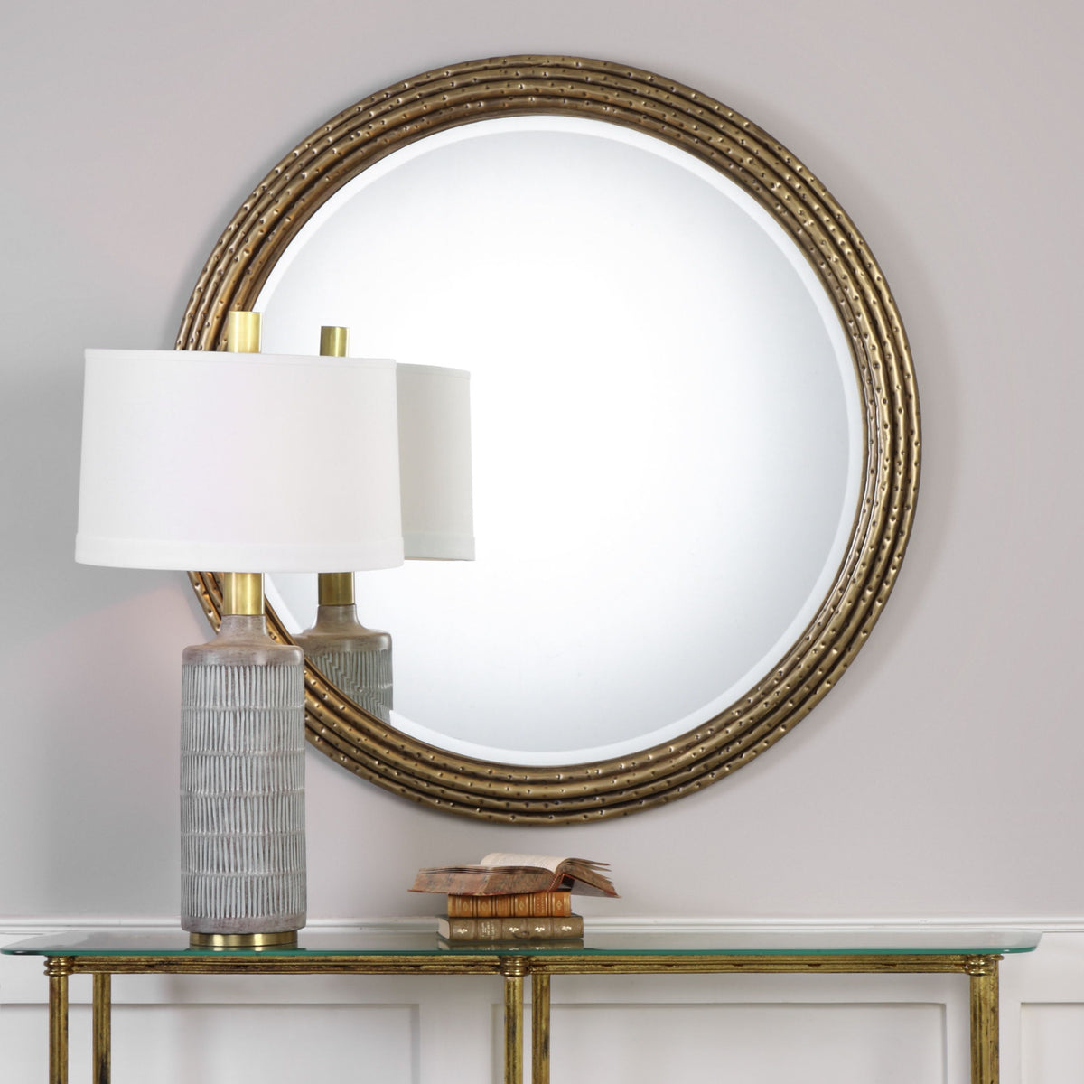 Spera Round Mirror - Gold by Uttermost - View 4