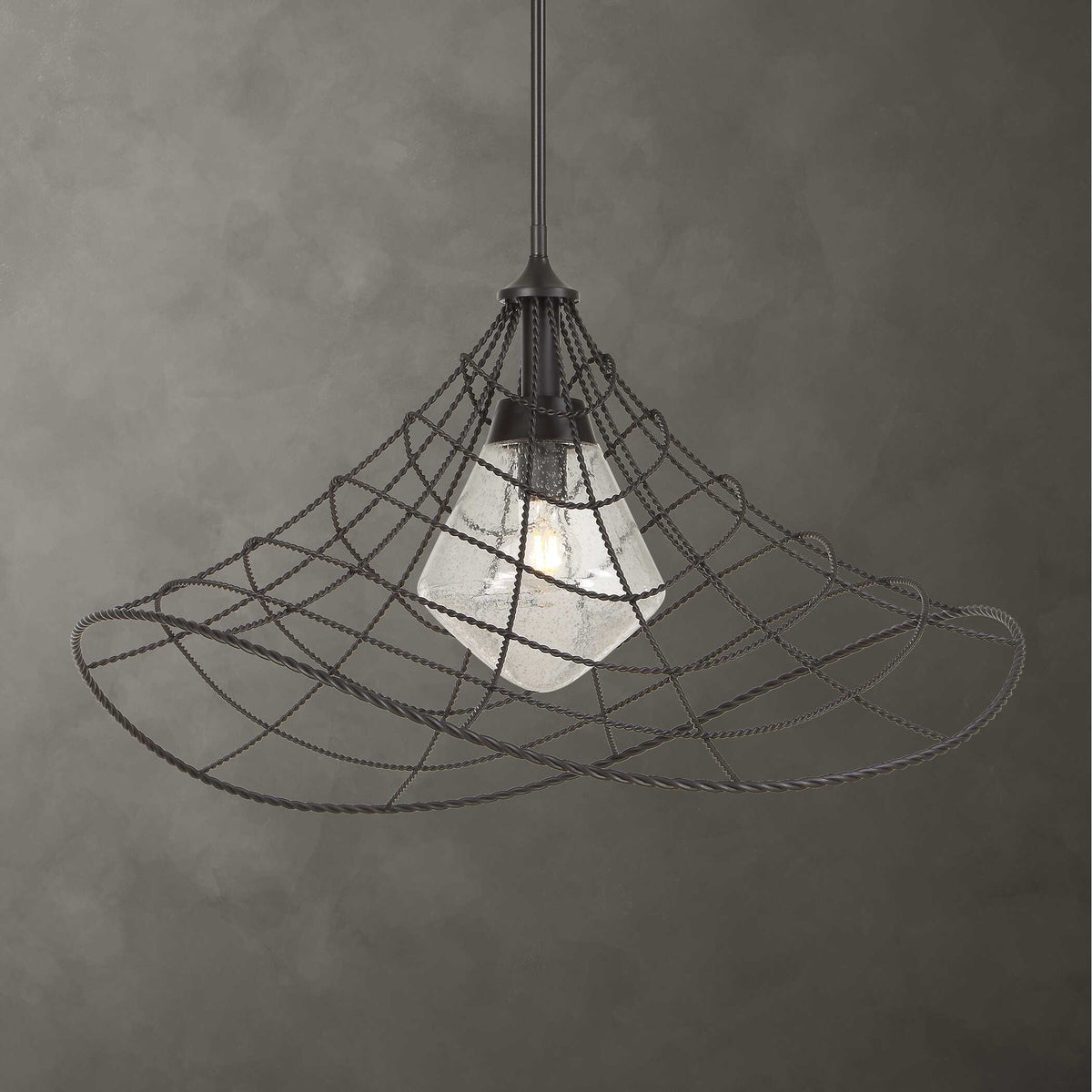 Whirlwind 1 Light Indoor-Outdoor Pendant Dark Bronze - Black by Uttermost - View 3
