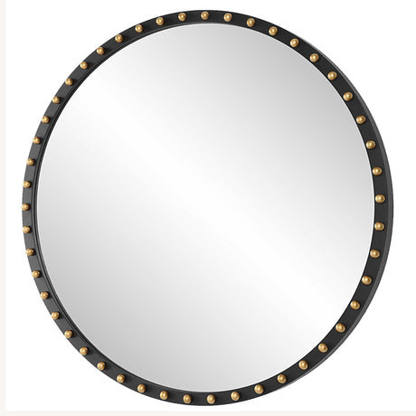 Sele Oversized Round Mirror - Black by Uttermost - View 4