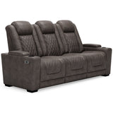 Ashley Gray HyllMont PWR REC Sofa with ADJ Headrest - Faux Leather - 9300315 - Home Elegance USA - 3