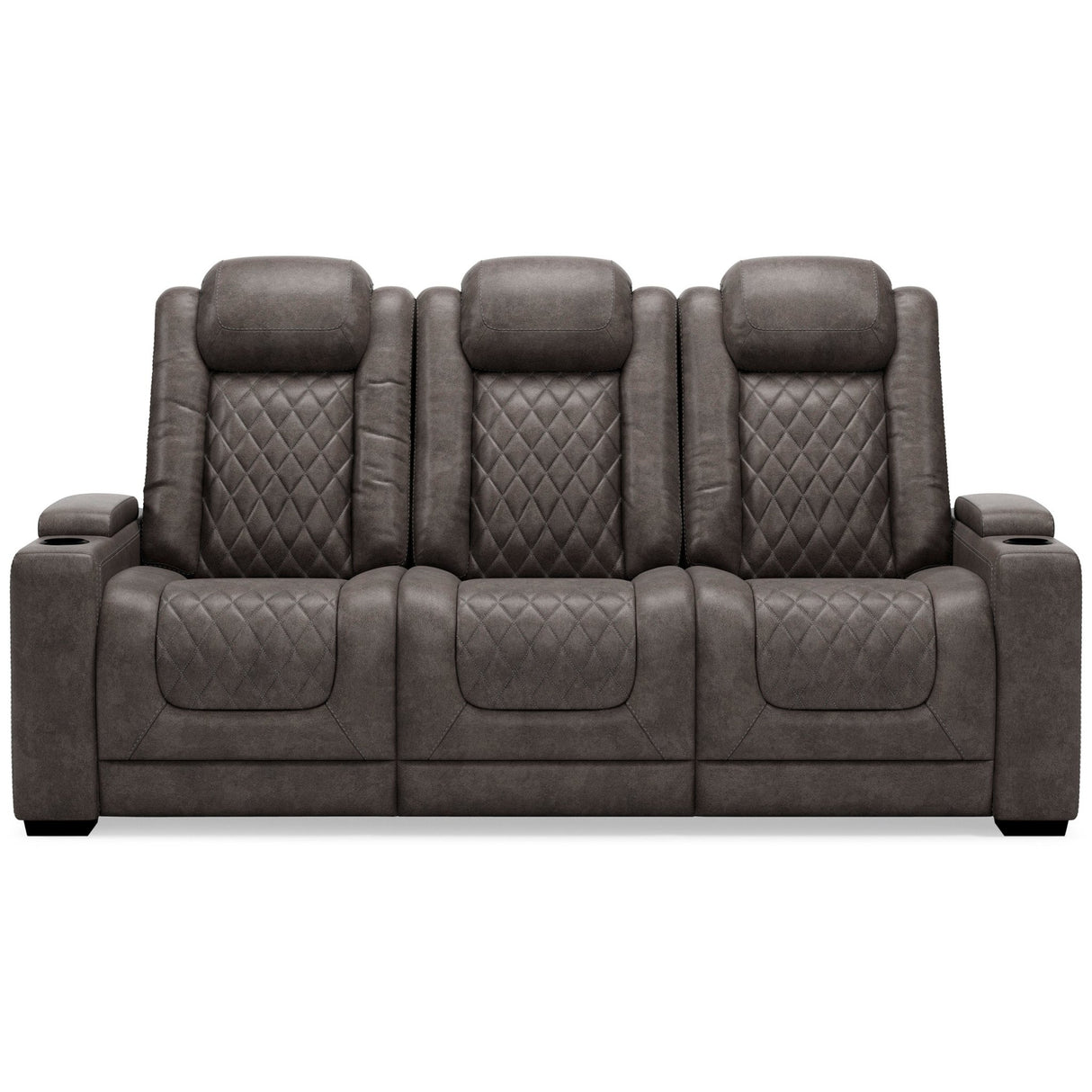 Ashley Gray HyllMont PWR REC Sofa with ADJ Headrest - Faux Leather - 9300315 - Home Elegance USA - 1