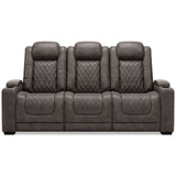 Ashley Gray HyllMont PWR REC Sofa with ADJ Headrest - Faux Leather - 9300315 - Home Elegance USA - 1