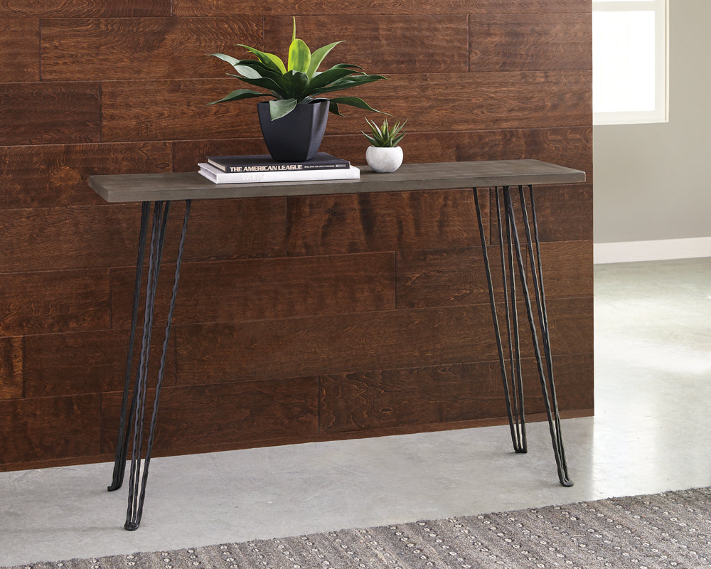 Console Table - Neville Rectangular Console Table Concrete and Black