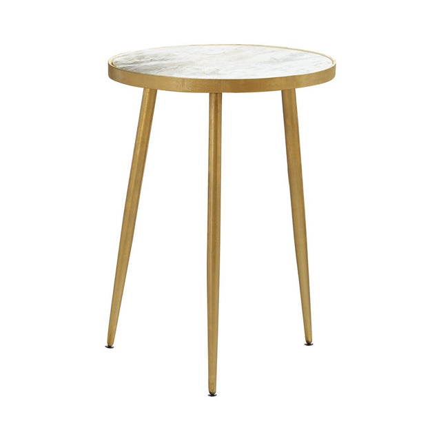 Acheson Round Accent Table White and Gold | Coaster - 930060 - Home Elegance USA - 1