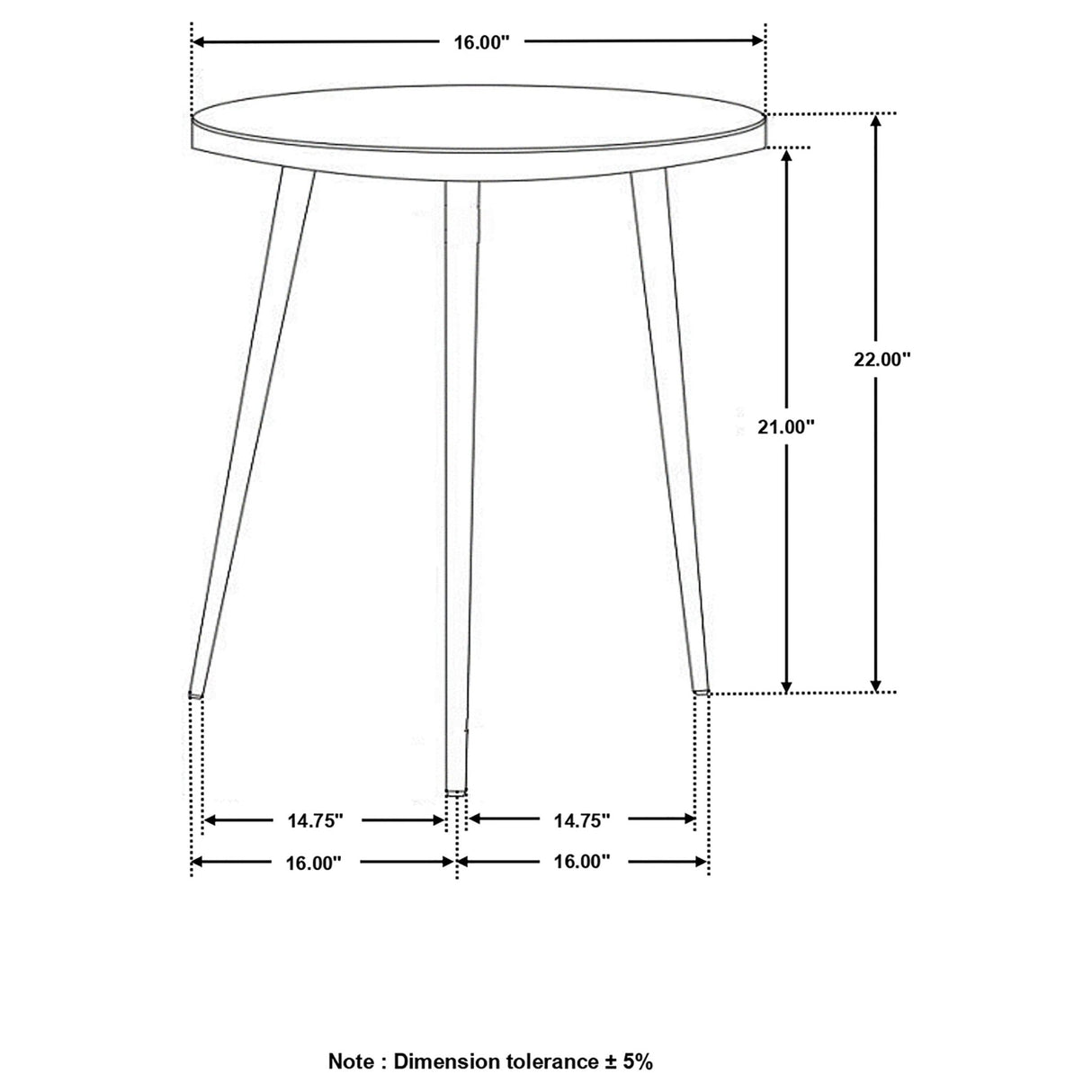 Acheson Round Accent Table White and Gold | Coaster - 930060 - Home Elegance USA - 3