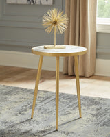Side Table - Acheson Round Accent Table White and Gold