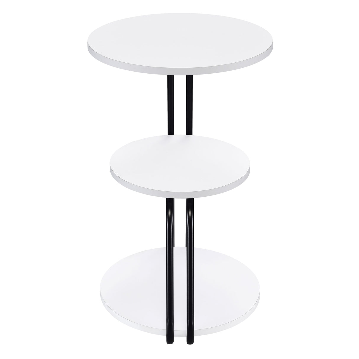 Side Table - Hilly 3-tier Round Side Table White and Black
