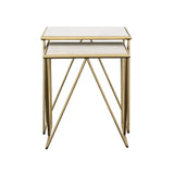 2 Pc Nesting Table - Bette 2-piece Nesting Table Set White and Gold