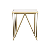 2 Pc Nesting Table - Bette 2-piece Nesting Table Set White and Gold