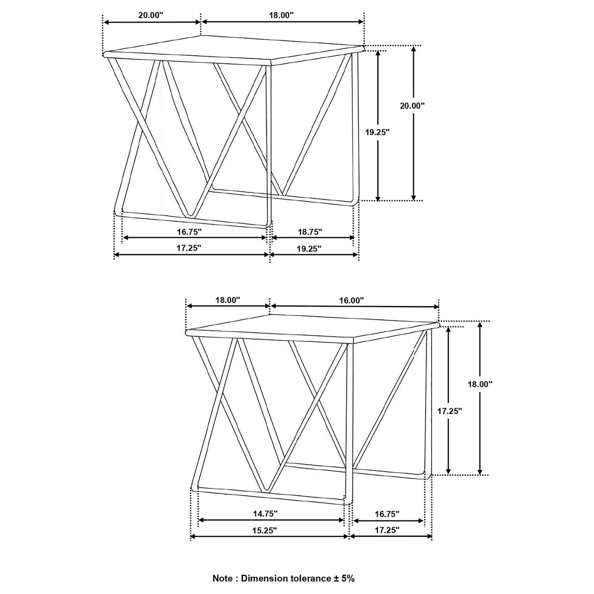 2 Pc Nesting Table - Bette 2-piece Nesting Table Set White and Gold