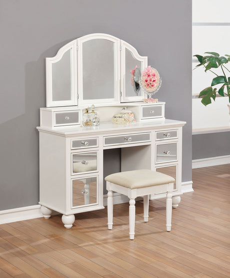 Vanity Set - Reinhart Reinhart 2-piece Vanity Set White and Beige