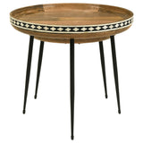 2 Pc Nesting Table - Ollie 2-piece Round Nesting Table Natural and Black