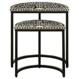 2 Pc Nesting Table - Zakiya 2-piece Demilune Nesting Table Black and White