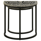 2 Pc Nesting Table - Zakiya 2-piece Demilune Nesting Table Black and White