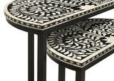 2 Pc Nesting Table - Zakiya 2-piece Demilune Nesting Table Black and White