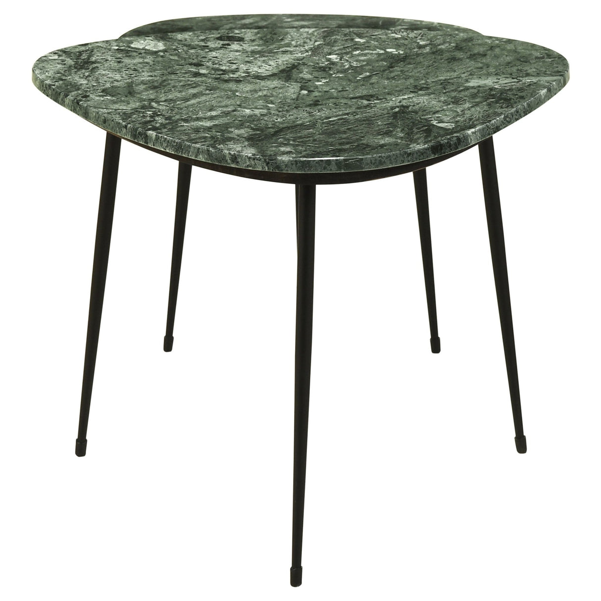 2 Pc Nesting Table - Tobias 2-piece Triangular Marble Top Nesting Table Green and Black