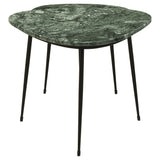 2 Pc Nesting Table - Tobias 2-piece Triangular Marble Top Nesting Table Green and Black