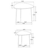 2 Pc Nesting Table - Tobias 2-piece Triangular Marble Top Nesting Table Green and Black