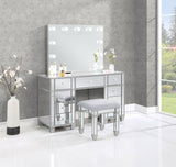 Allora 9 - drawer Mirrored Storage Vanity Set with Hollywood Lighting Metallic | Coaster - 930242 - Home Elegance USA - 2