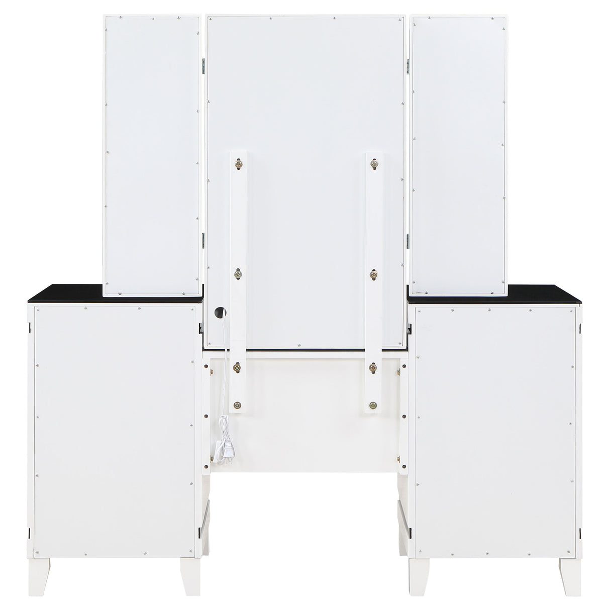 Vanity Set - Talei 6-drawer Vanity Set with Hollywood Lighting Black and White