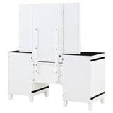 Vanity Set - Talei 6-drawer Vanity Set with Hollywood Lighting Black and White