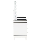 Vanity Set - Talei 6-drawer Vanity Set with Hollywood Lighting Black and White