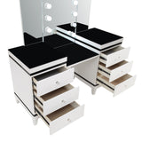 Vanity Set - Talei 6-drawer Vanity Set with Hollywood Lighting Black and White