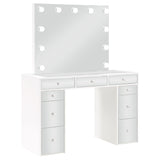 Vanity Set - Regina 3-piece Makeup Vanity Table Set Hollywood Lighting White and Mirror