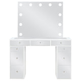 Vanity Set - Regina 3-piece Makeup Vanity Table Set Hollywood Lighting White and Mirror