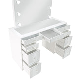 Vanity Set - Regina 3-piece Makeup Vanity Table Set Hollywood Lighting White and Mirror