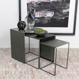 3 Pc Nesting Table - Imez 3-piece Rectangular Metal Nesting Table Grey