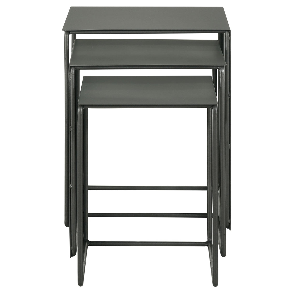 3 Pc Nesting Table - Imez 3-piece Rectangular Metal Nesting Table Grey