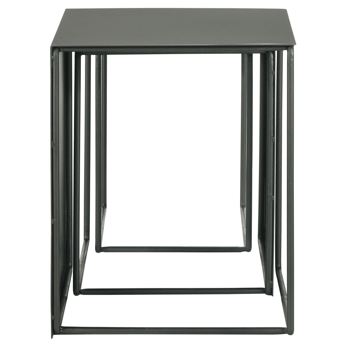 3 Pc Nesting Table - Imez 3-piece Rectangular Metal Nesting Table Grey