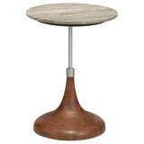Side Table - Alicia Round Marble Top Side Table Antique White
