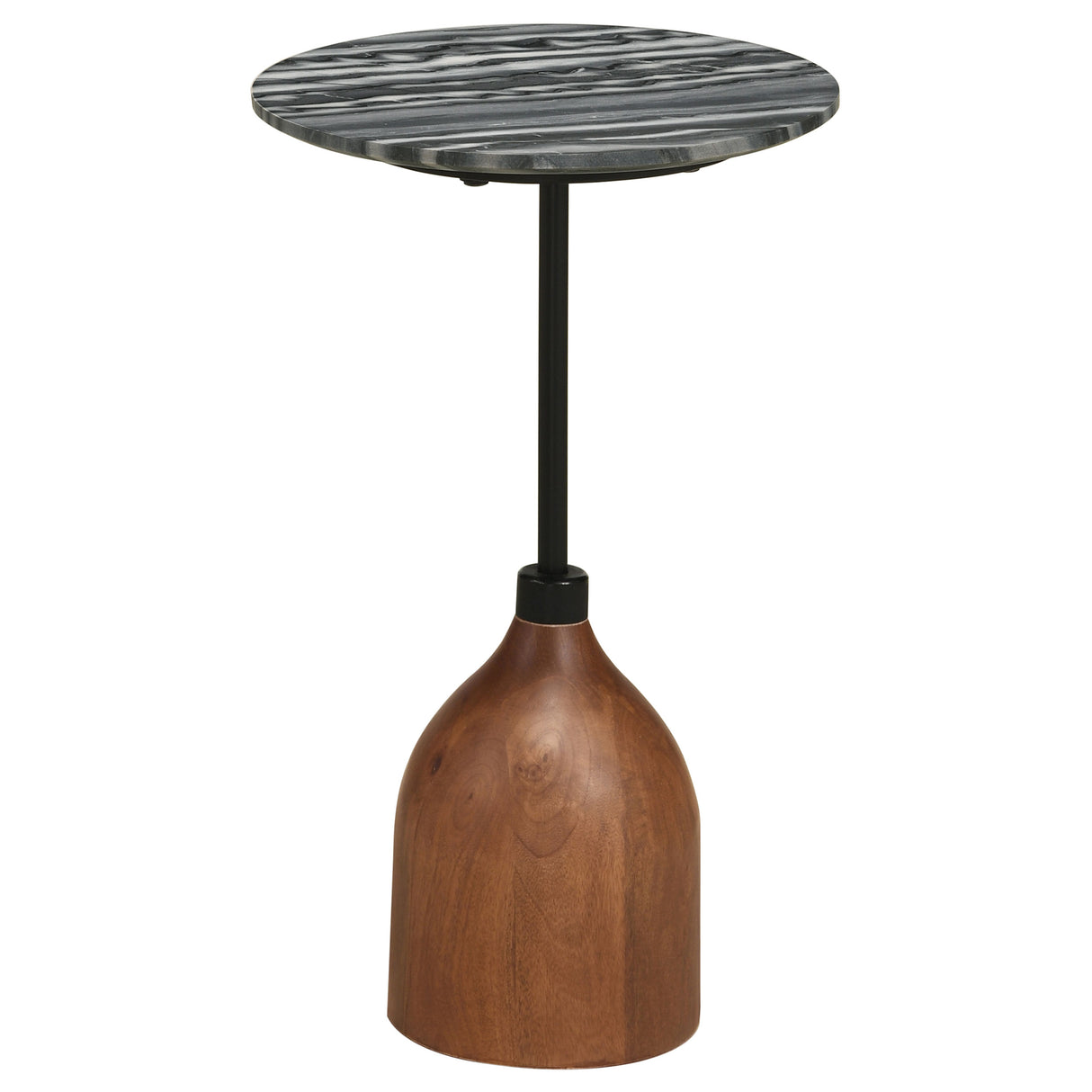 Side Table - Ophelia Round Marble Top Side Table Black