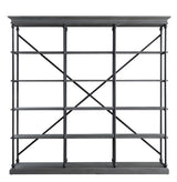 Acme - Rukia 84" Bookshelf 93038 Gray & Black Finish