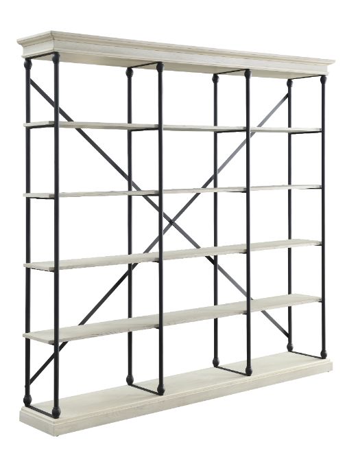 Acme - Rukia 84" Bookshelf 93040 White & Black Finish