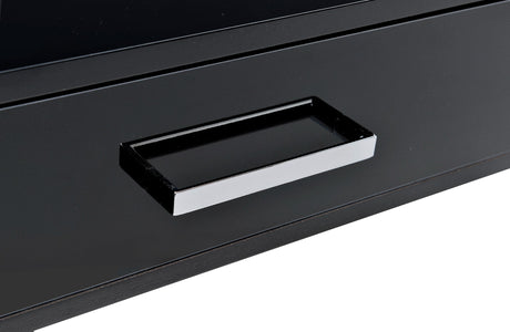 Acme - Coleen Writing Desk W/USB 93045 Black High Gloss & Chrome Finish