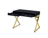 Acme - Coleen Writing Desk W/USB(Same Ac00894) 93050 Black & Brass Finish