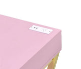 Acme - Coleen Writing Desk W/USB 93062 Pink & Gold Finish